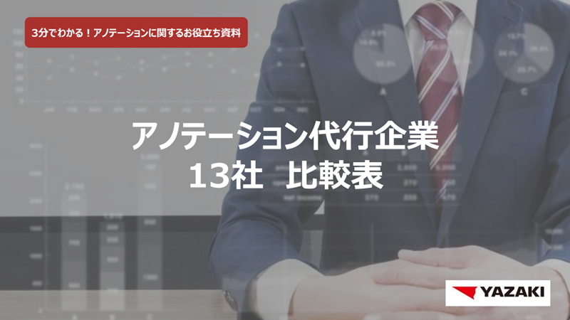 アノテーション代行企業13社比較表